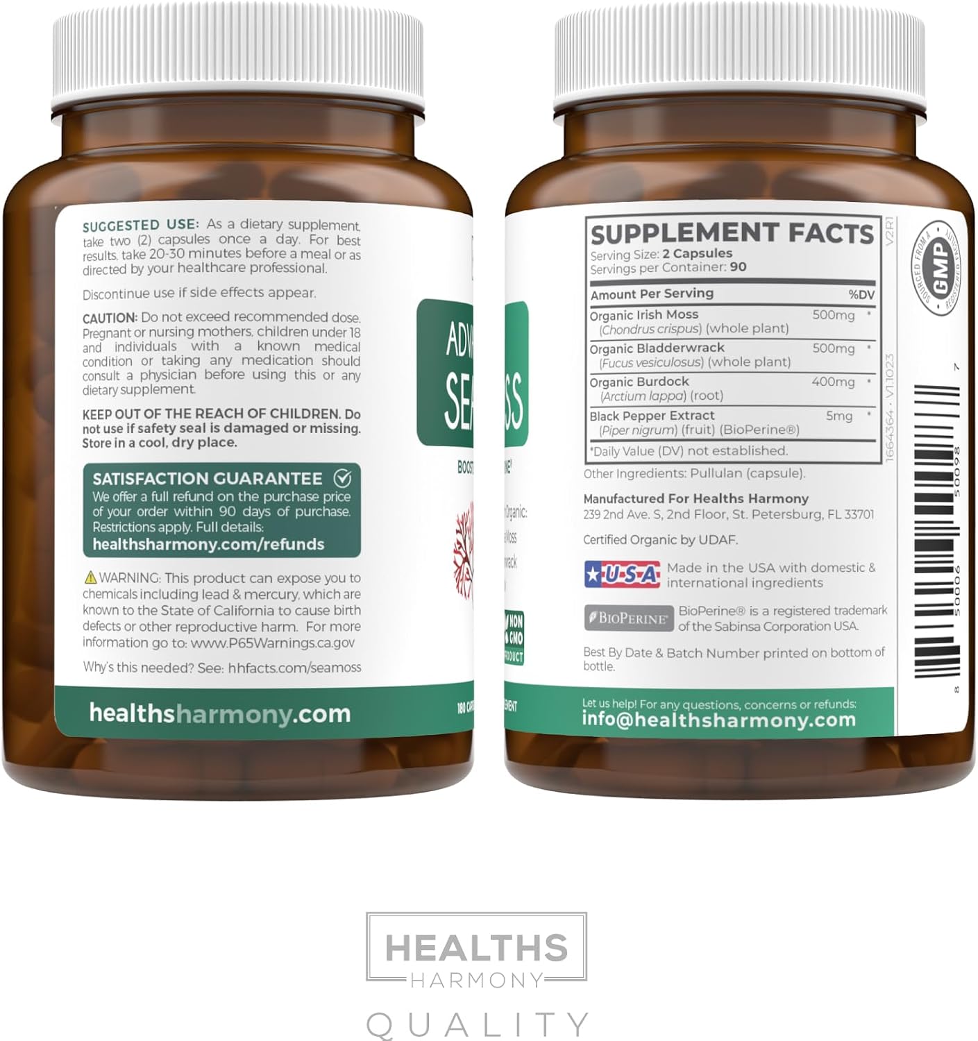 Organic Irish Sea Moss Capsules with Bladderwrack, Burdock Root & Black Pepper Extract - görsel 8