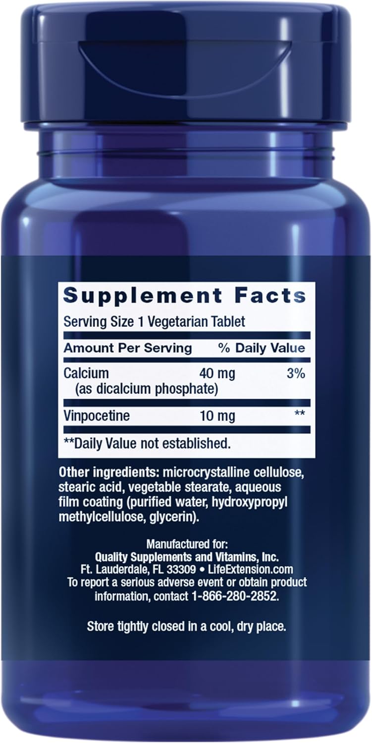 Life Extension Vinpocetine - Brain Health Supplement - 100 Tablets - görsel 2