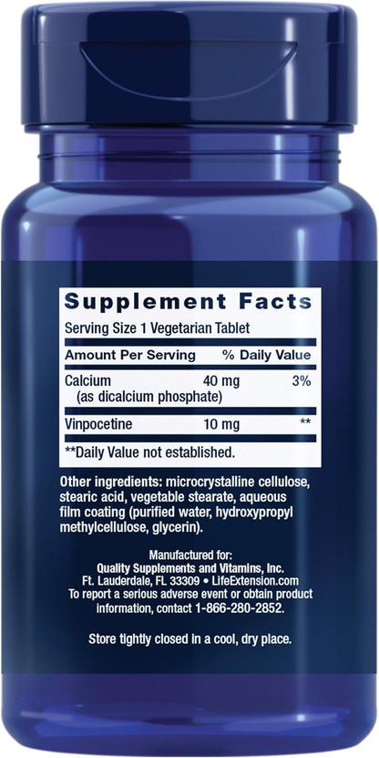 Life Extension Vinpocetine - Brain Health Supplement - 100 Tablets