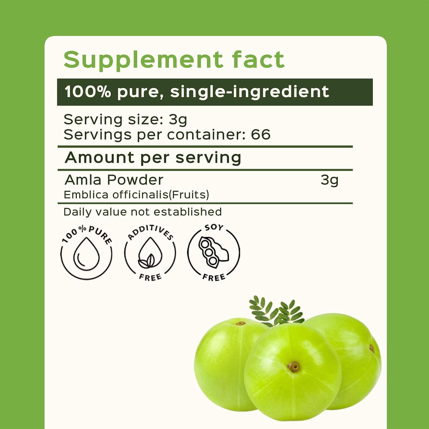 bixa BOTANICAL Amalaki Amla Berries Powder - Indian Gooseberry - Rich in Natural Vitamin C - Non-GMO - Gluten-free - 200g (7 oz) - görsel 3