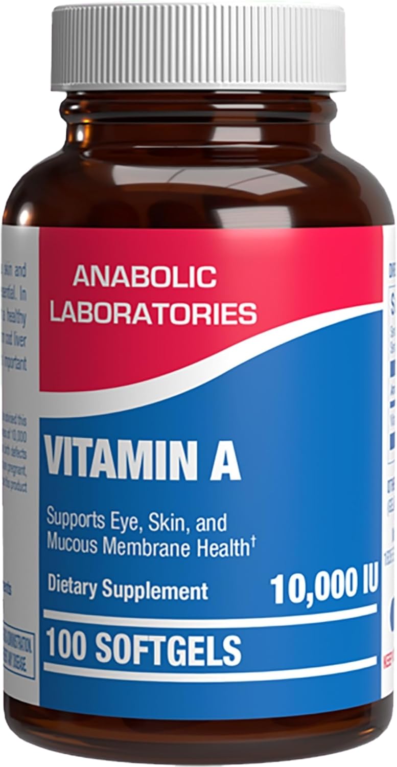 Vitamin A 10000 IU Soft gel capsules - Clinical Formula from Cod Liver Oil with Broad Spectrum Retinoids - 100 Soft gel capsules - görsel 1