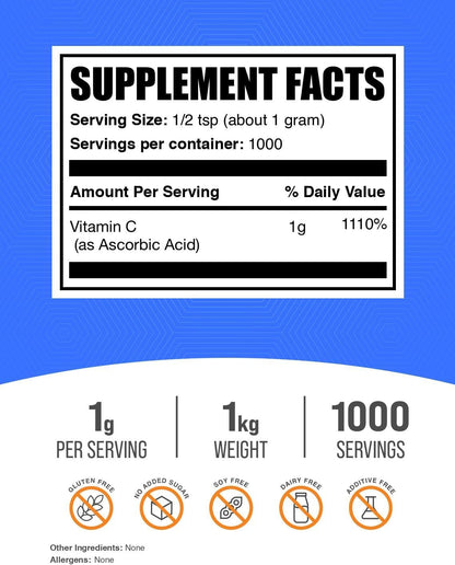Ascorbic Acid Powder - Vitamin C Supplement, 1 kg