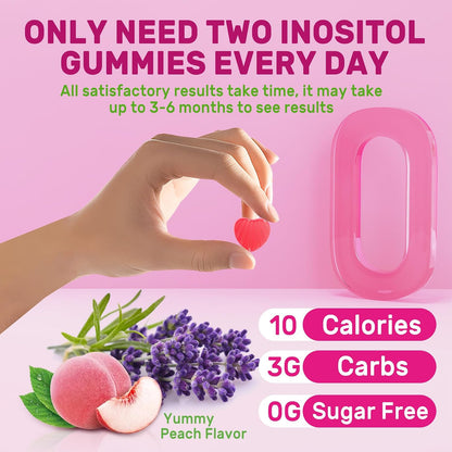 LILICARE Inositol Gummies for Women – 2000mg Myo-Inositol & 50mg D-Chiro Inositol 40:1 Ratio with Chasteberry, Methylated B12, Folate, Magnesium, Vitamin D3 – Sugar-Free, Vegan, Pack of 2 (120 Gummies)