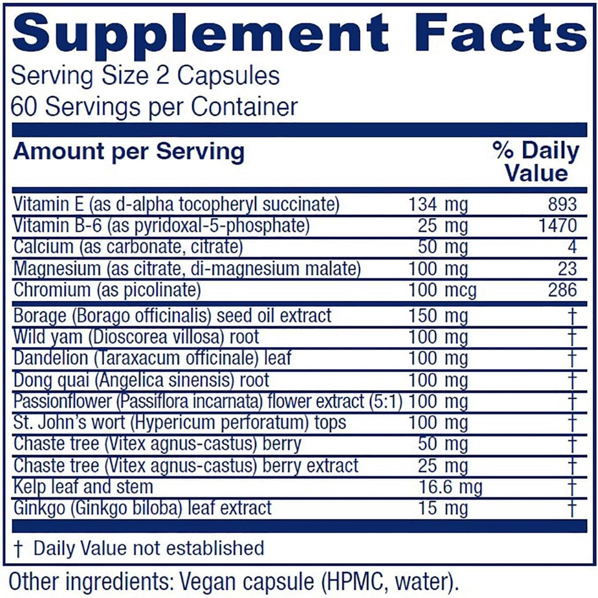 Vitanica Women's Phase I, Premenstrual Support, Vegan, 120 Capsules - görsel 2