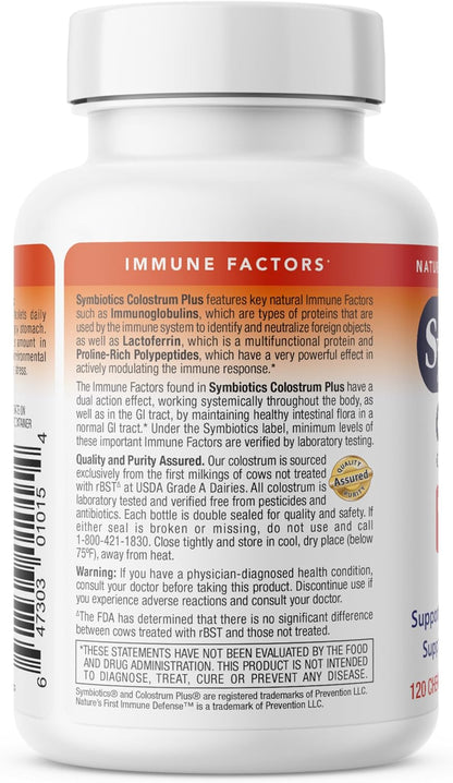 Symbiotics Naturade Colostrum Chewable Tablets – Orange Cream, 120 Tablets