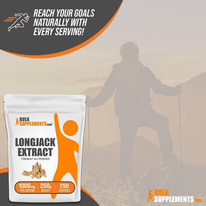 BulkSupplements.com Longjack Extract Powder - Tongkat Ali Extract, Gluten-free, 1g per Serving, 250g (8.8 oz)