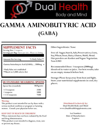 Pure GABA (2.5 kg) Gamma Aminobutyric Acid Powder Bulk Supplements