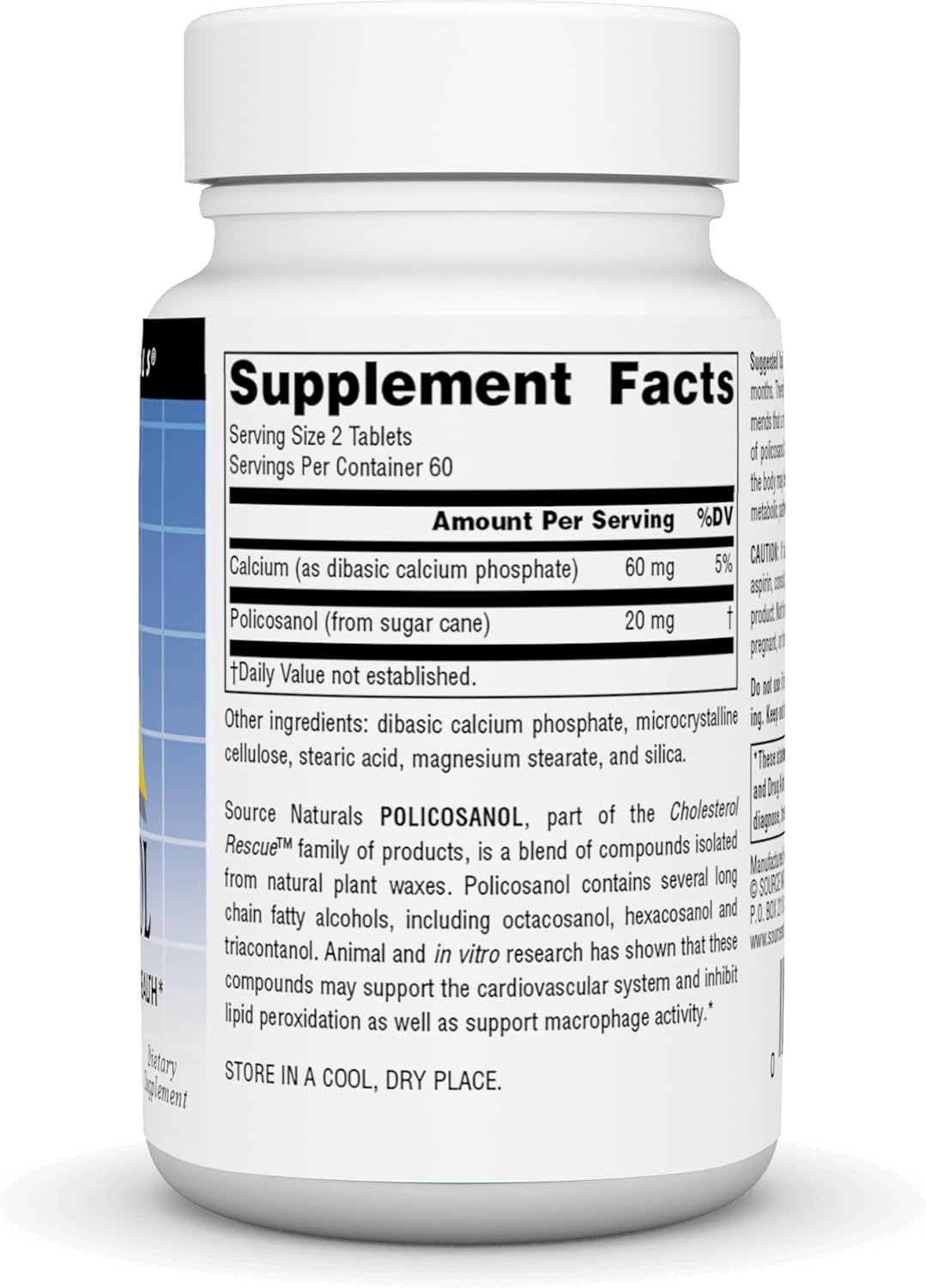 Source Naturals Policosanol, 10 mg, 120 Tablets - görsel 2