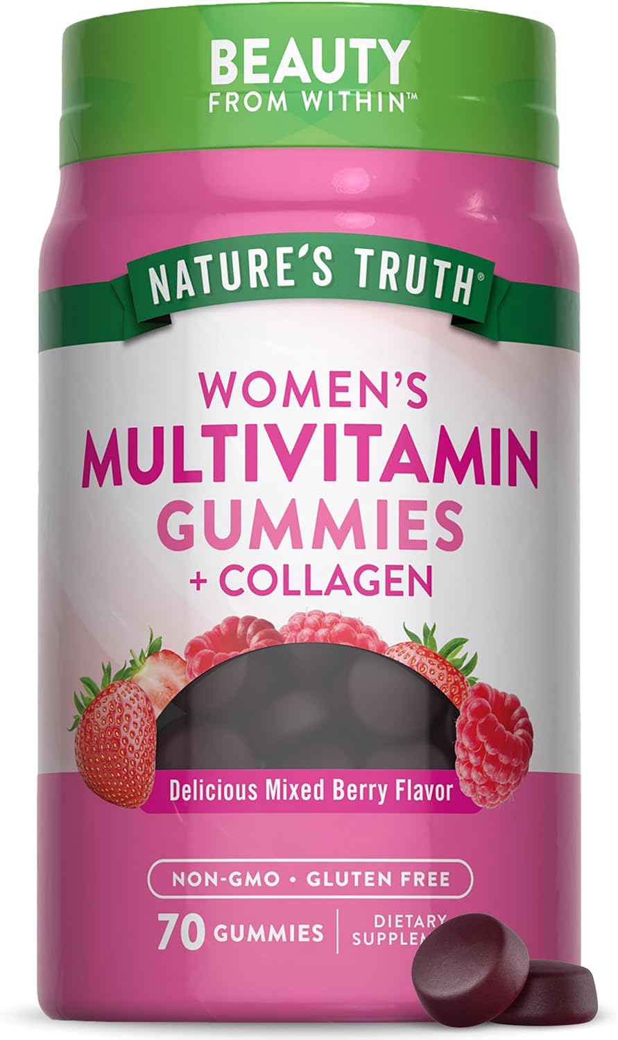 Nature's Truth Women's Multivitamin Gummies Plus Collagen & Biotin, 70 Count - görsel 1
