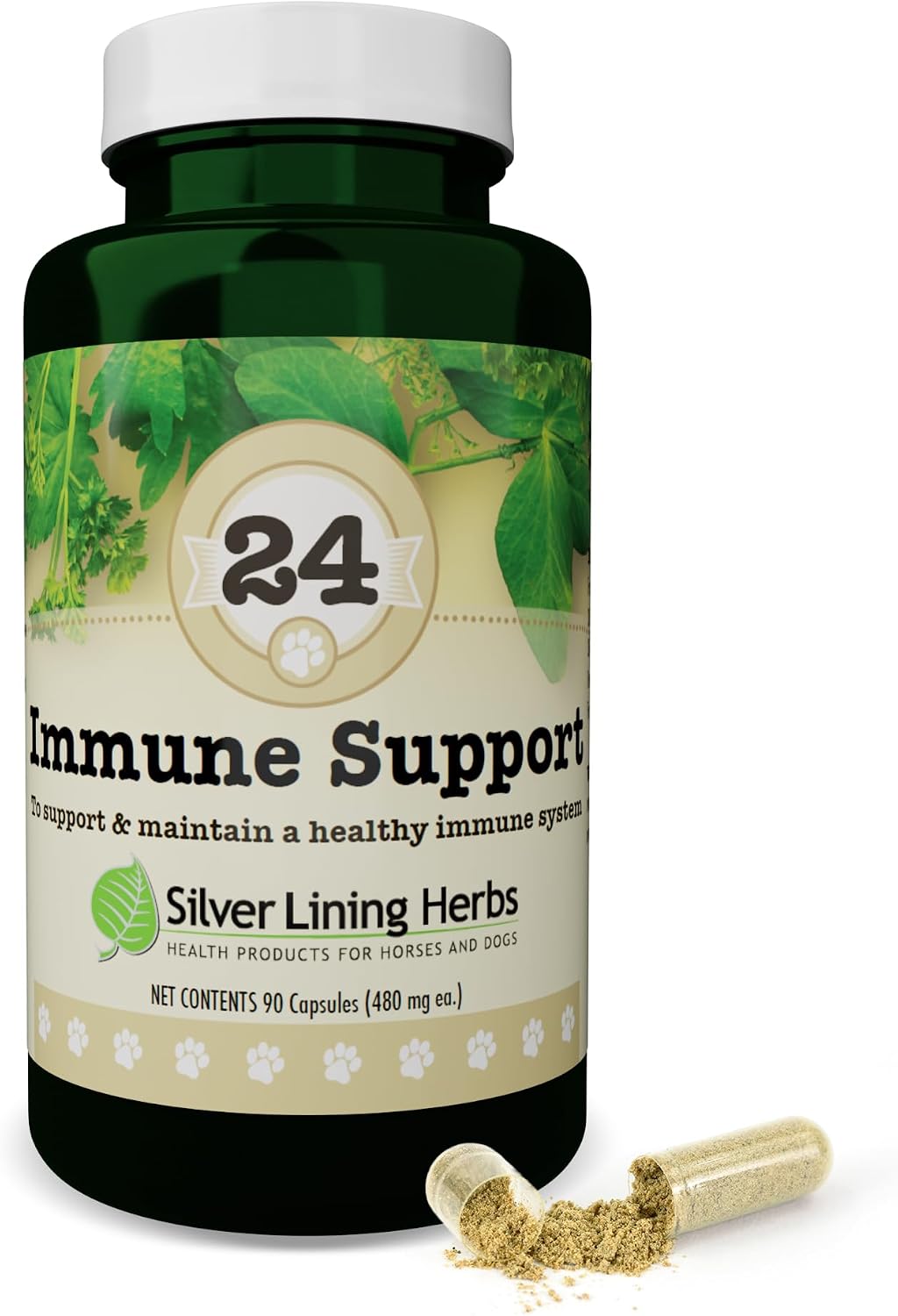 Silver Lining Herbs Dog Immune Support Supplement – Natural Herbal Dog Vitamins, 90 Capsules - görsel 1