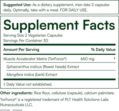 Purity Products Muscle Accelerator 650 mg – Patent-Protected Herbal Blend for Strength, Stamina & Muscle Growth