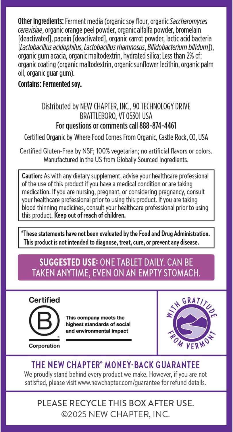 New Chapter Every Woman's One Daily 40+ Fermented Multivitamin for Women – Non-GM, Gluten-free, Vegetarian – 48 Tablets - görsel 7