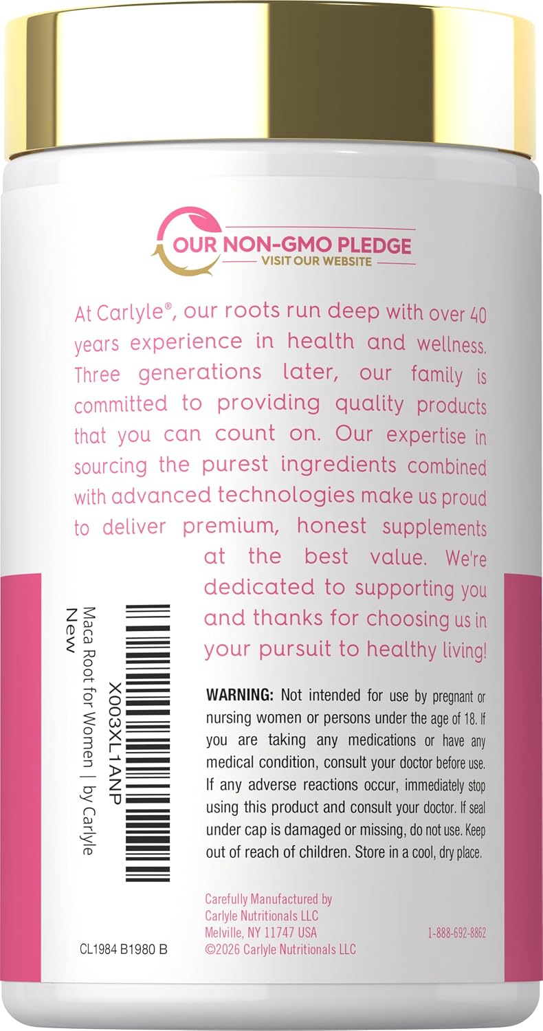 Carlyle Maca Root Capsules for Women | 150 Capsules | Non-GM, Gluten-free Supplement | For Her - görsel 3