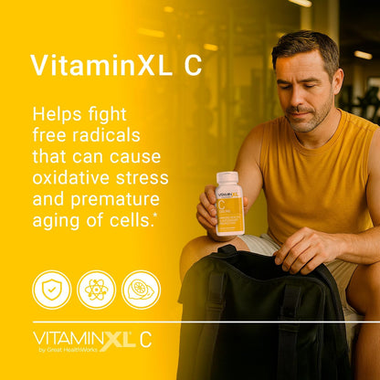 OmegaXL VitaminXL Vitamin C Supplement, 500 mg - 30 Vegan Capsules