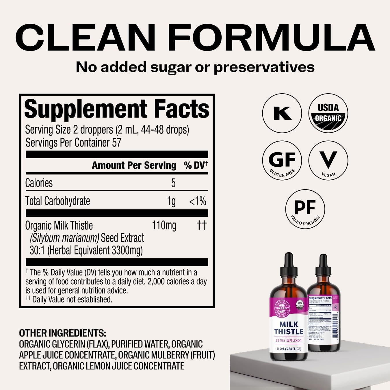 Vimergy Milk Thistle Liquid Extract – 115 ml - görsel 4