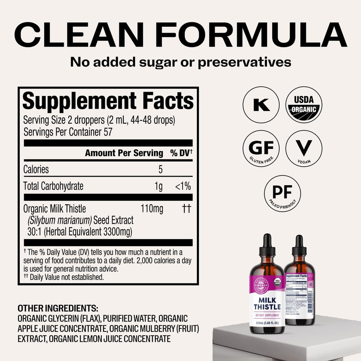 Vimergy Milk Thistle Liquid Extract – 115 ml - görsel 4
