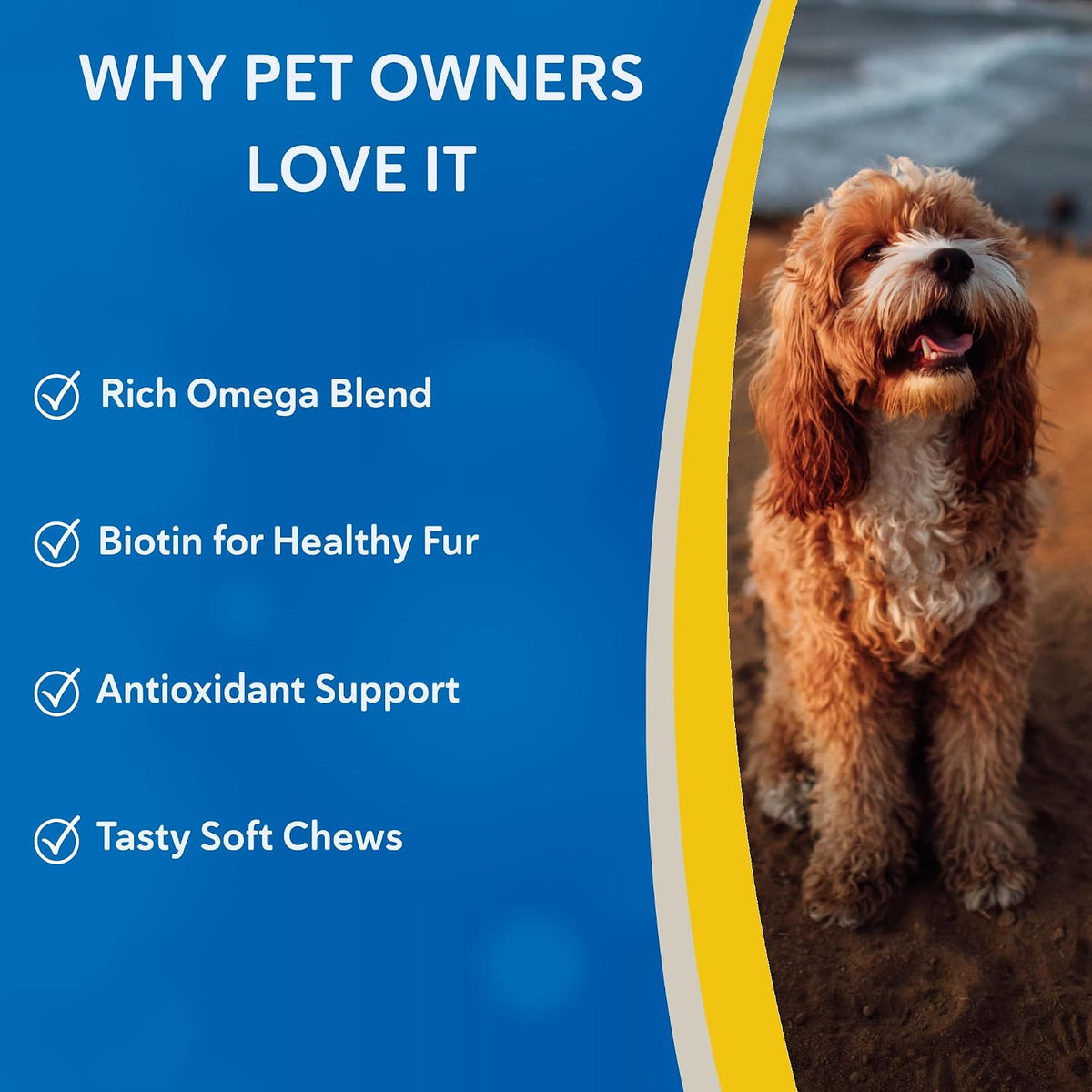 Doc Roy's Derma Coat Plus, Fatty Acid Soft Chews for Dogs, Omega 3-6-9 with Biotin and Antioxidants, Daily Supplement for – Image 2