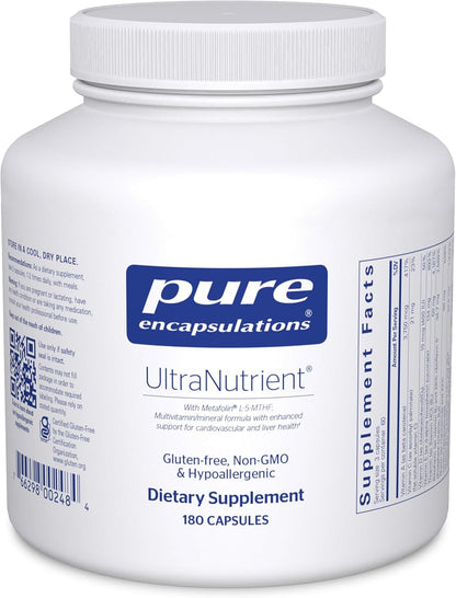 Pure Encapsulations UltraNutrient - Multivitamin and Minerals - for Liver and Heart Health - with Vitamin C, CoQ10 - Non-GMO and Gluten-Free - 180 Capsules