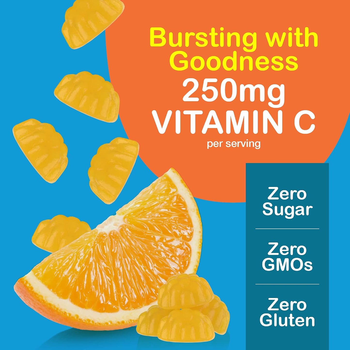Yum-Vs Zero Sugar Vitamin C Gummies – 250 mg – 60 Count - görsel 4