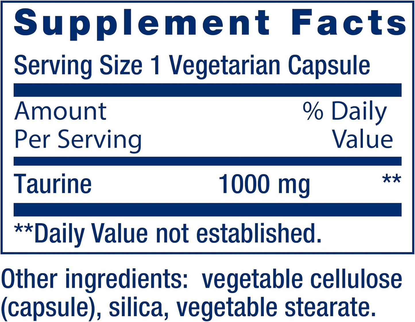 Life Extension Taurine, Pure Taurine Amino Acid Supplement, 1000mg, 180 Vegetarian Capsules - görsel 3