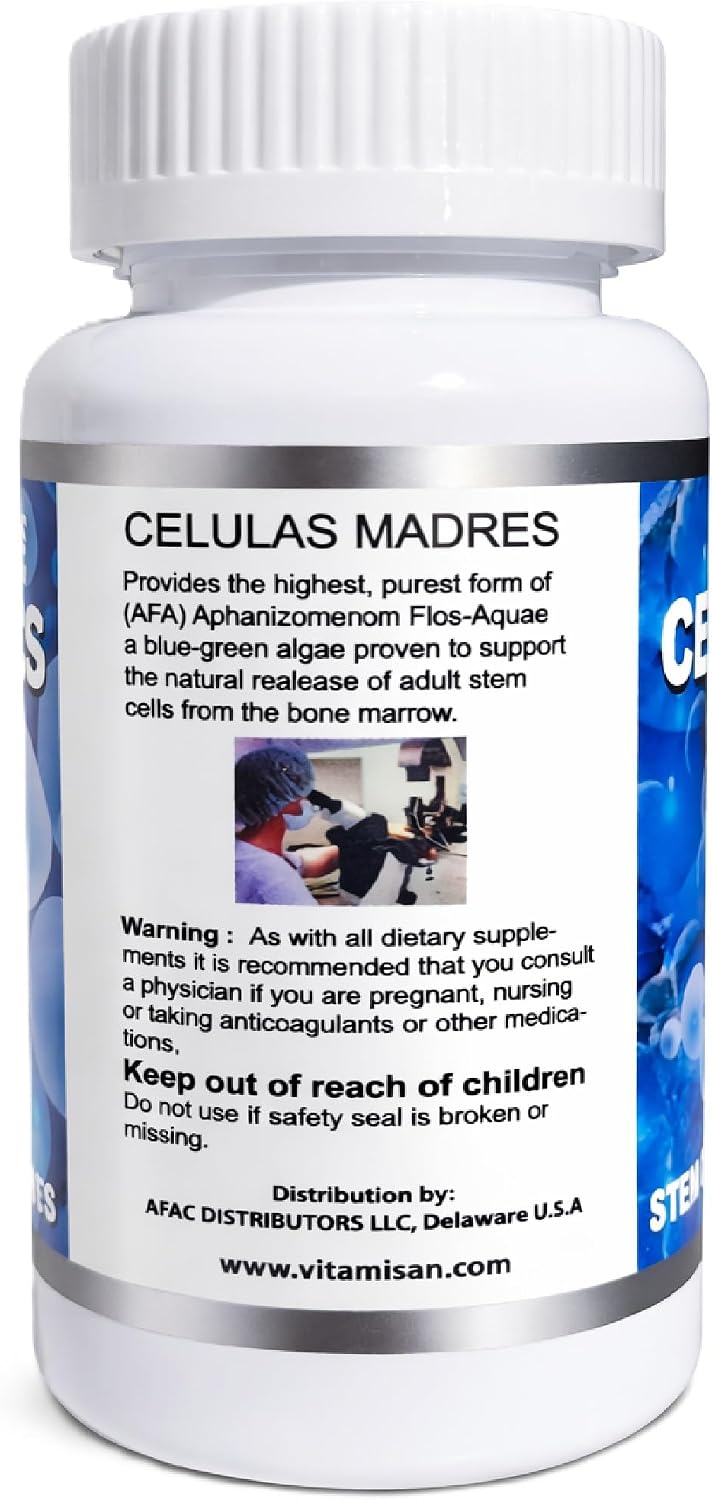 Celulas Madres (AFA) Aphanizomenon flos-aquae Stem Cell Enhancer - 2 Bottles (120 Capsules) - görsel 3