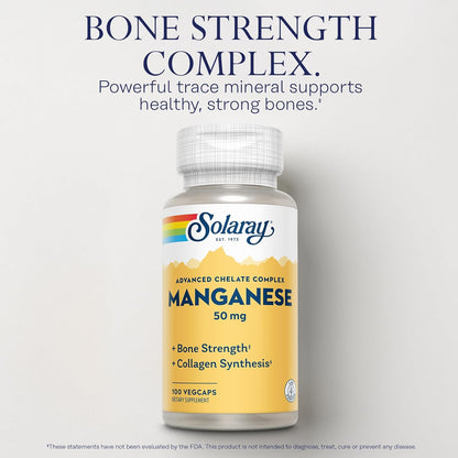 SOLARAY Manganese 50 mg – 100 VegCaps
