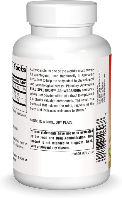 Planetary Herbals Ashwagandha Full Spectrum, 570mg, 120 Tablets