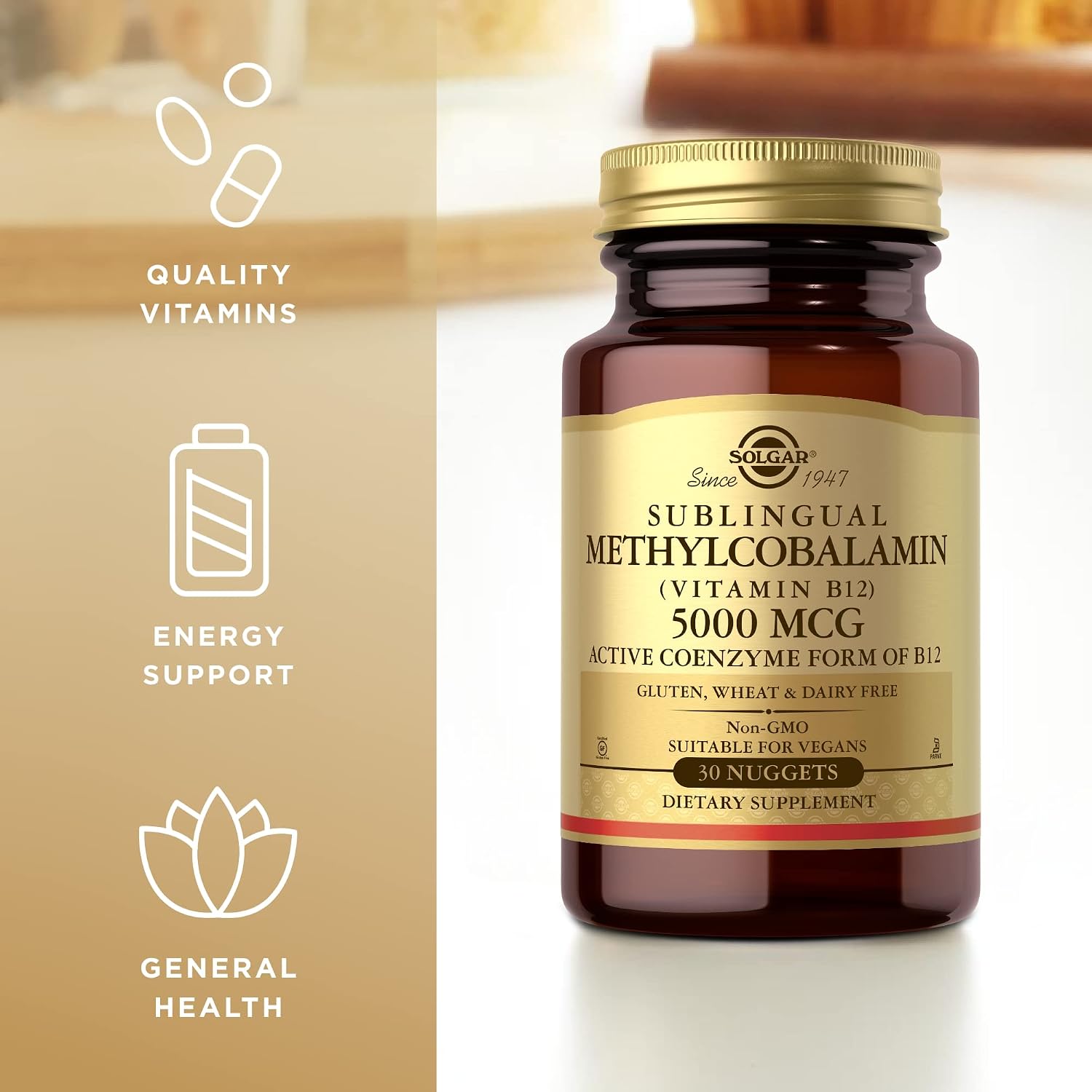 Solgar Methylcobalamin (Vitamin B12) 5000 mcg, 30 Nuggets - görsel 4