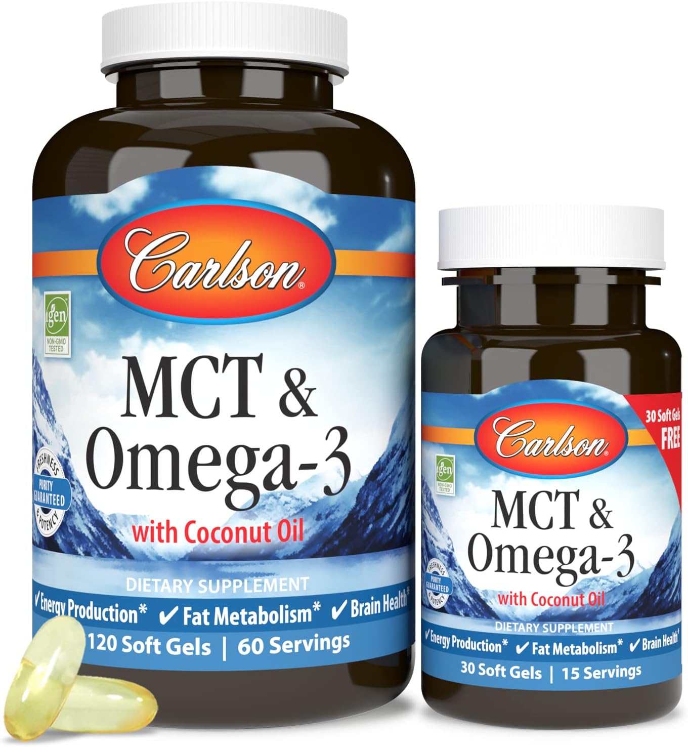 Carlson MCT & Omega-3 Softgels - Coconut Oil, EPA & DHA, 150 Softgels - görsel 5