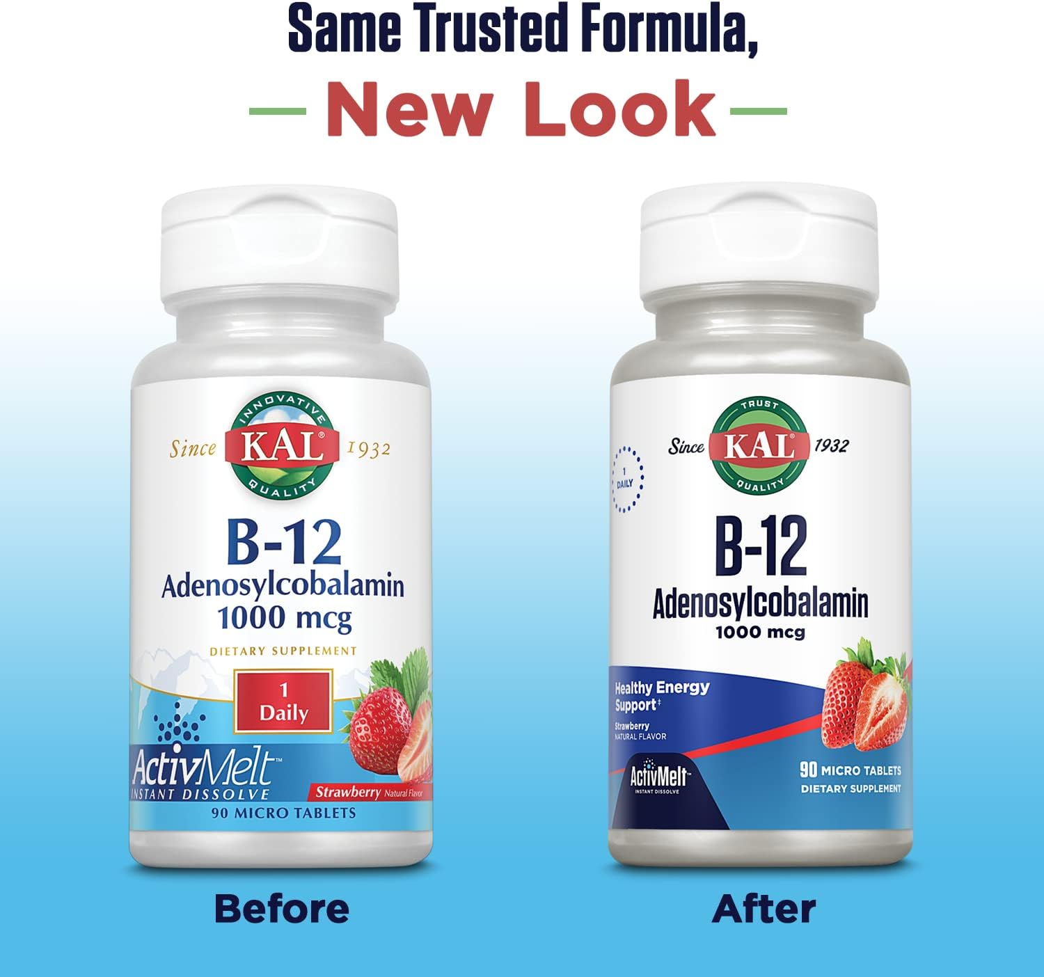 KAL Vitamin B12 Adenosylcobalamin 1000mcg - Strawberry Flavour - 90 ActiveMelt Micro Tablets - görsel 3