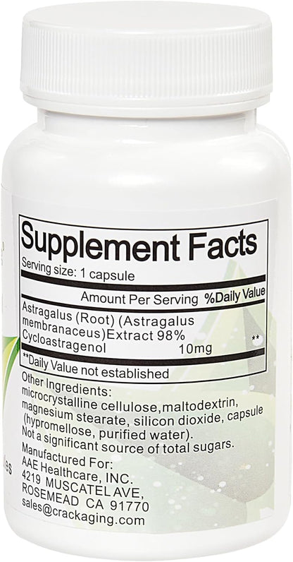 Crackaging Super-Absorption Cycloastragenol 98% 10mg, 30 Capsules