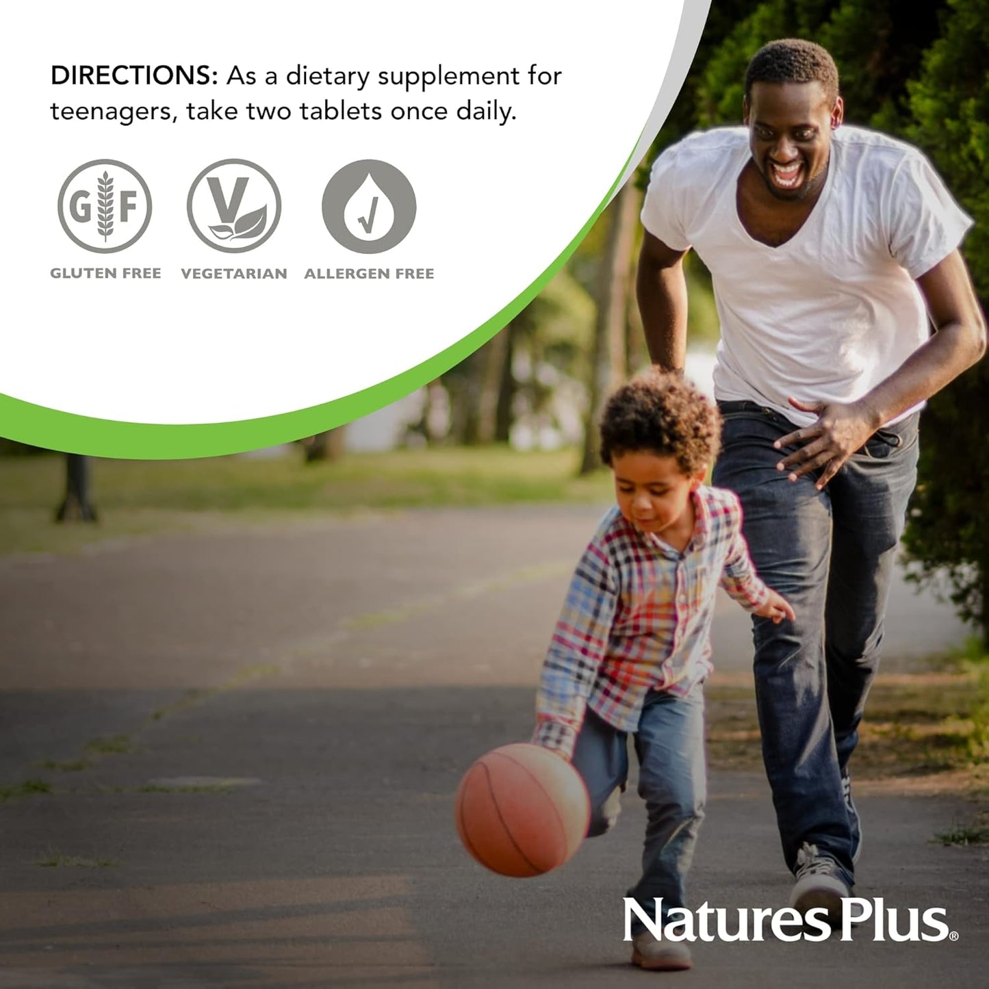 NaturesPlus Source of Life Power Teen Multivitamin - 180 Vegetarian Tablets - görsel 6