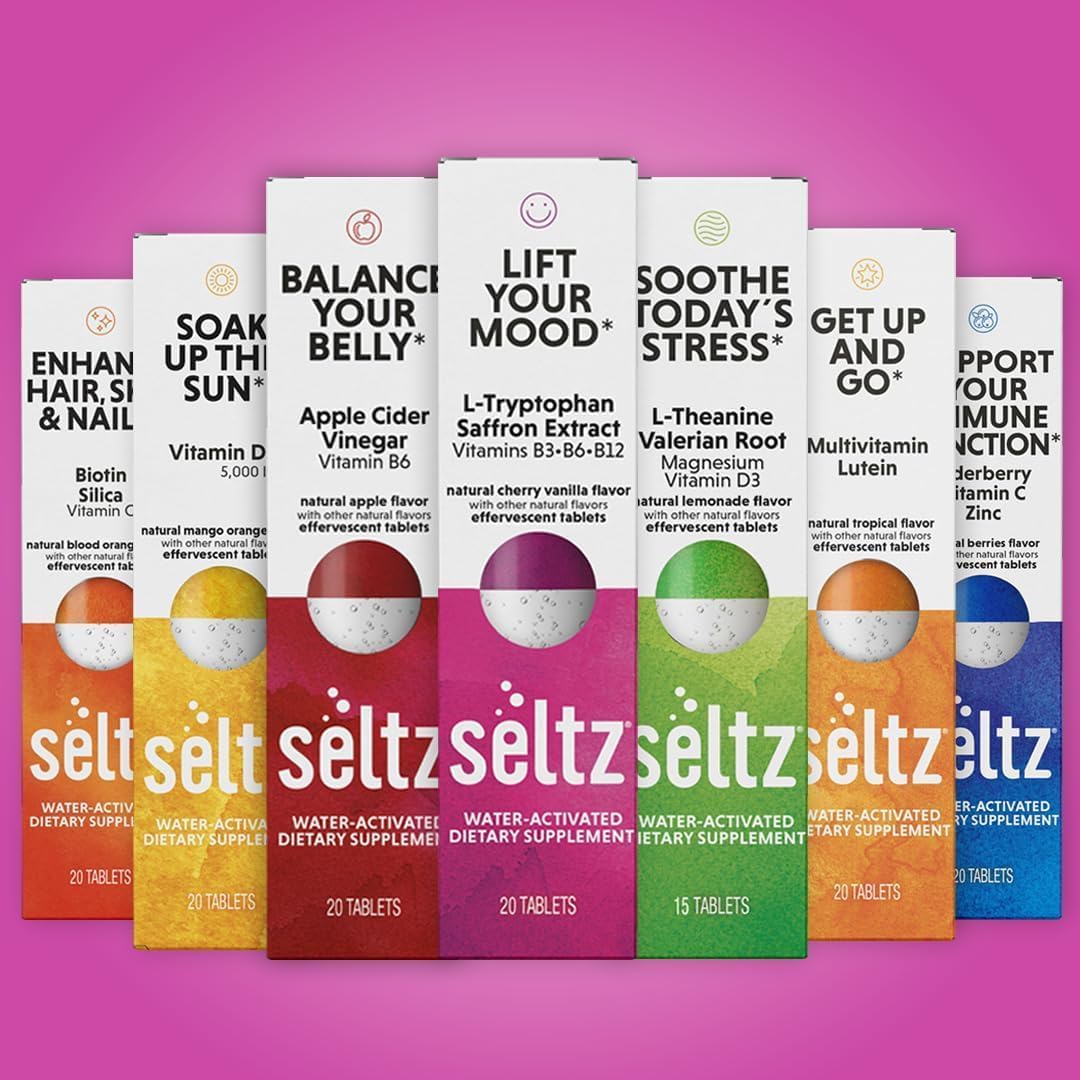 Seltz Mood Support Drink Tablets, Cherry Vanilla, 120 Tablets (6 Pack) - görsel 9