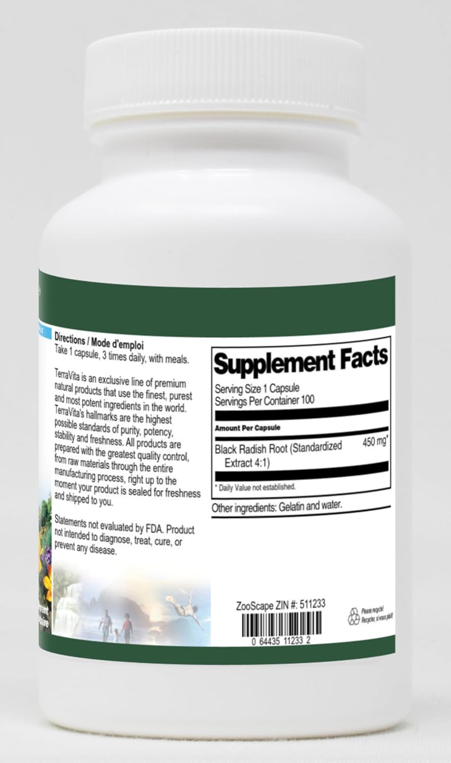 Extra Strength Black Radish Root 4:1 Extract – 450 mg (100 Capsules) - görsel 2