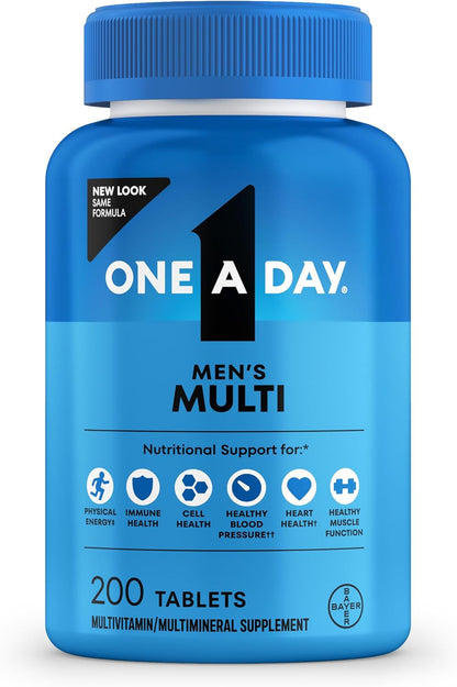 One A Day Multivitamin for Men - Daily Men's Multivitamin with Vitamin D, Zinc, Folic Acid, and B Vitamins, Physical Energy Support, 200 Tablets