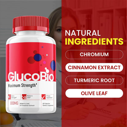 Glucobio Capsules - Official Formula (5 Pack, 300 Capsules)