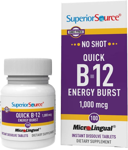 Superior Source NO Shot Quick Energy Burst B-12 1,000 mcg - 100 MicroLingual Instant Dissolve Tablets