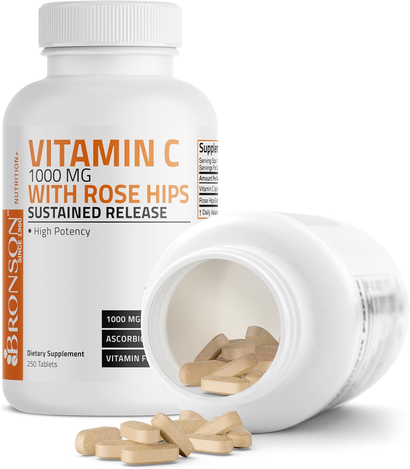 Bronson Vitamin C 1000 mg with Rose Hips Sustained Release – 250 Tablets - görsel 4