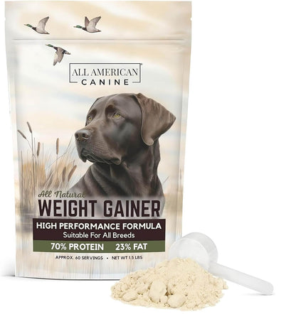 All American Canine Dog Weight Gainer – High Calorie Supplement, 60 Servings