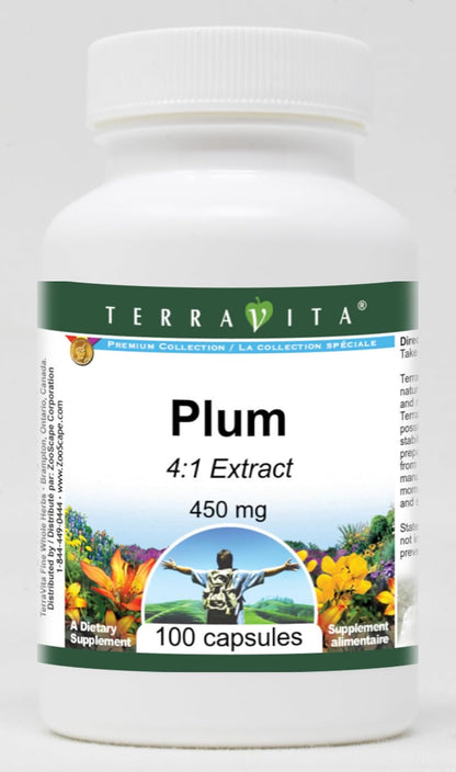 TerraVita Plum 4:1 Extract 450 mg, 100 Capsules
