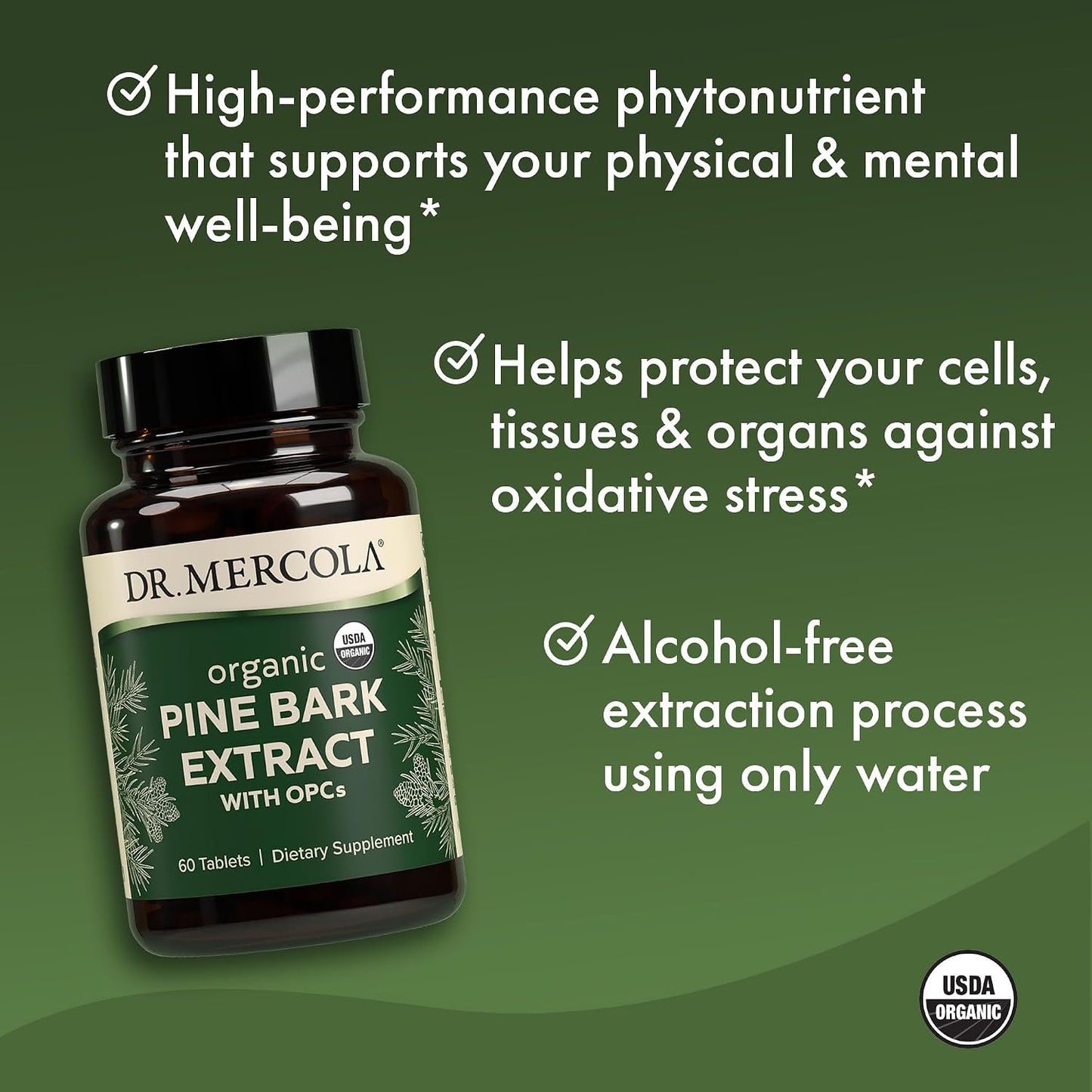 Dr. Mercola Organic Pine Bark Extract with OPCs - 60% Procyanidins - 60 Tablets - görsel 6