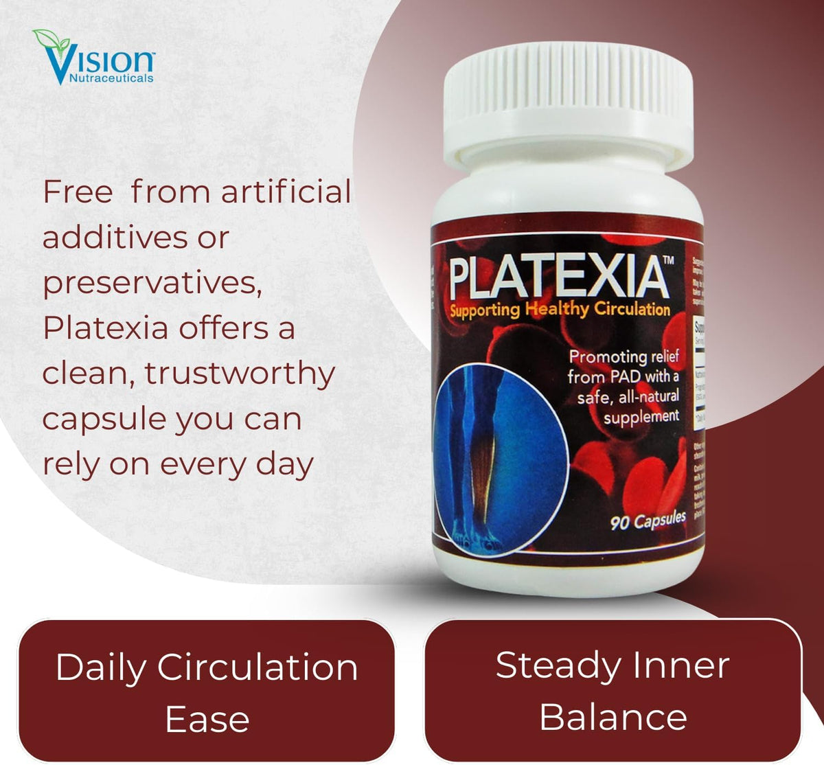 Vision Nutra Platexia with 3,000 FU Nattokinase NSP-2 - Blood Circulation Support - Non-GMO & Kosher - 90 Vegan Capsules - görsel 9