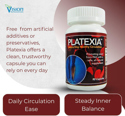 Vision Nutra Platexia with 3,000 FU Nattokinase NSP-2 - Blood Circulation Support - Non-GMO & Kosher - 90 Vegan Capsules
