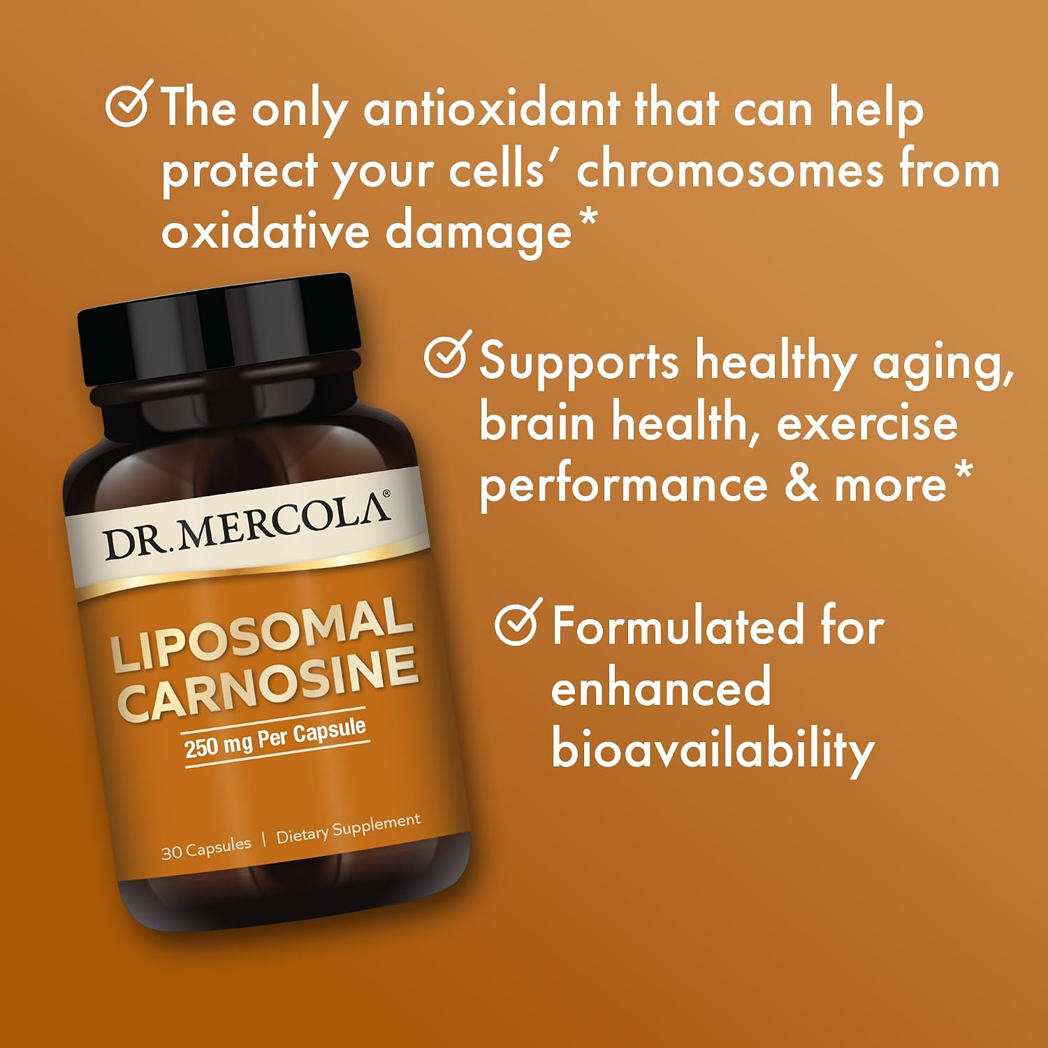 Dr. Mercola Liposomal Carnosine – 250 mg, 30 Capsules - görsel 5