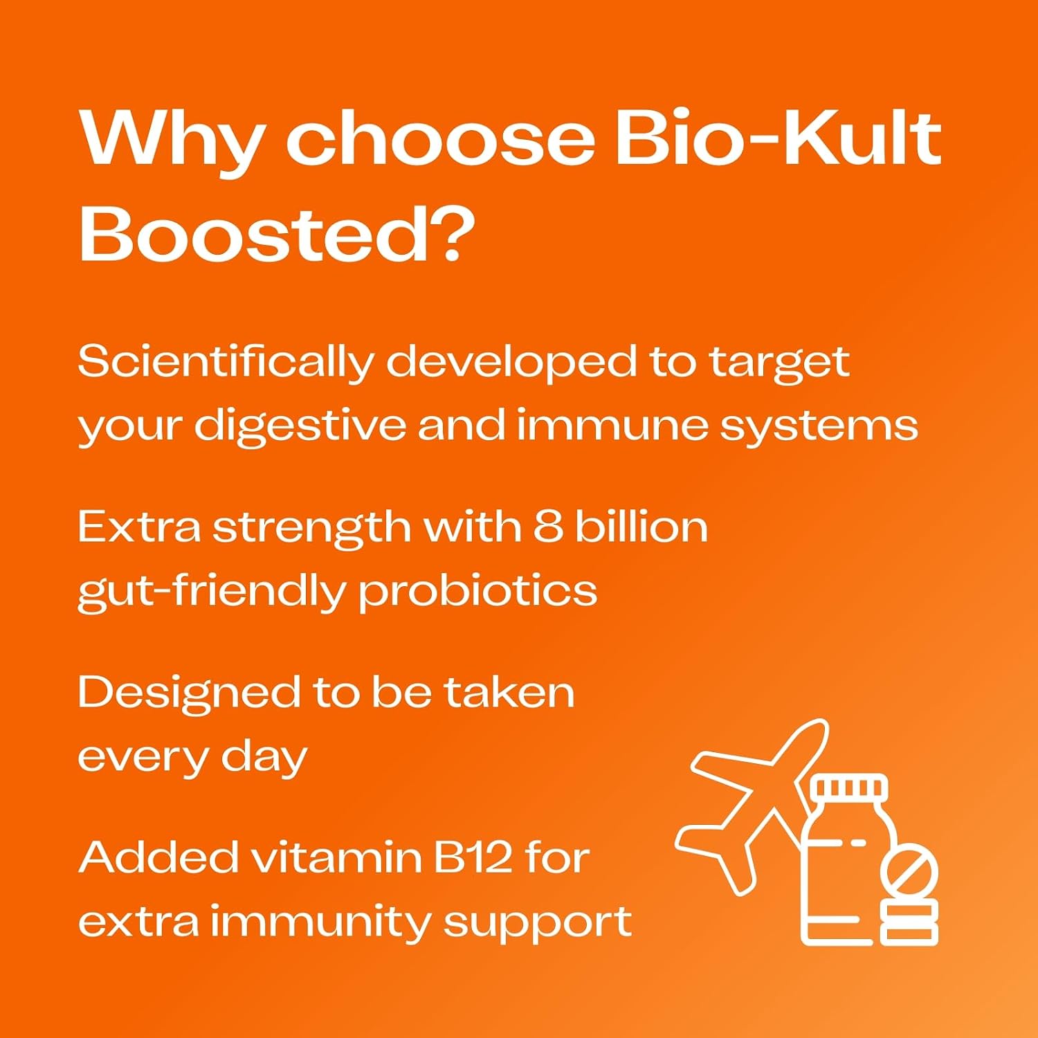 Bio-Kult Boosted Extra Strength Probiotic Supplement for Digestive Health, Immune System Support, and Gut Flora Balance, with Vitamin B12 – 30 Capsules - görsel 2