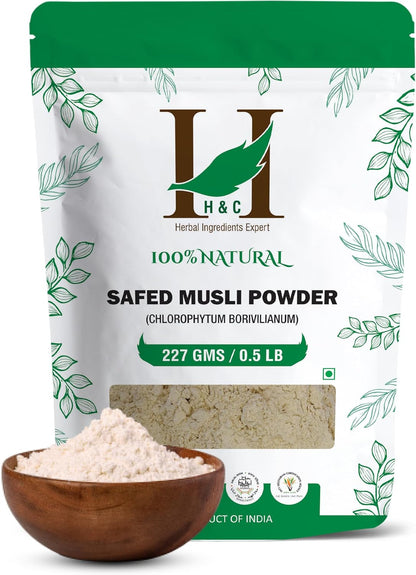 100% Natural Safed Musli Powder (Chlorophytum Borivillianum) - 227g