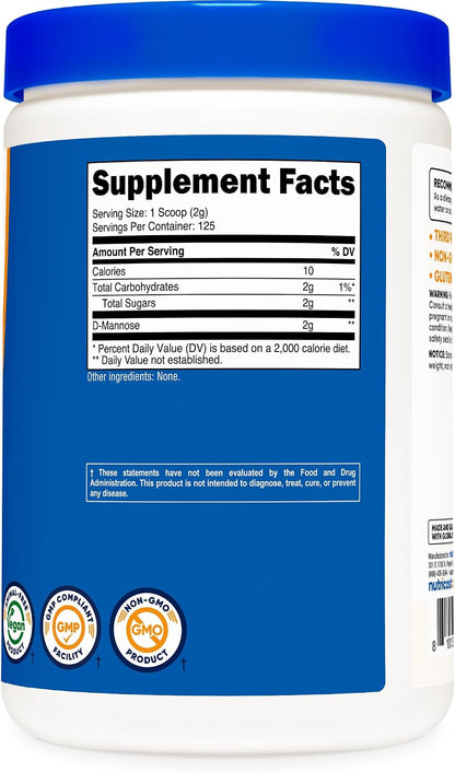 Nutricost D-Mannose Powder 250 Grammes - Non-GMO and Gluten-free