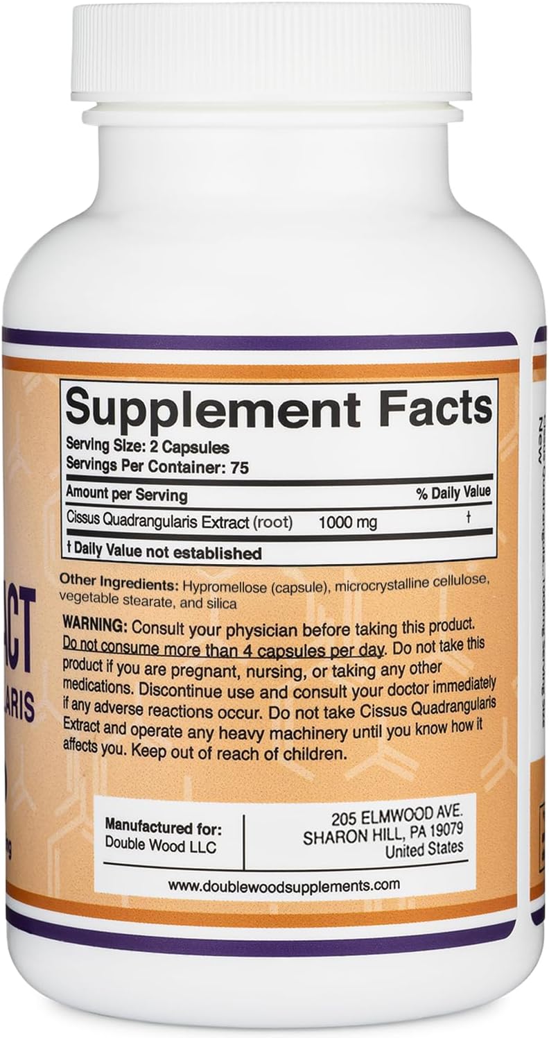 Double Wood Supplements Cissus Quadrangularis Super Extract, 150 Capsules - görsel 4