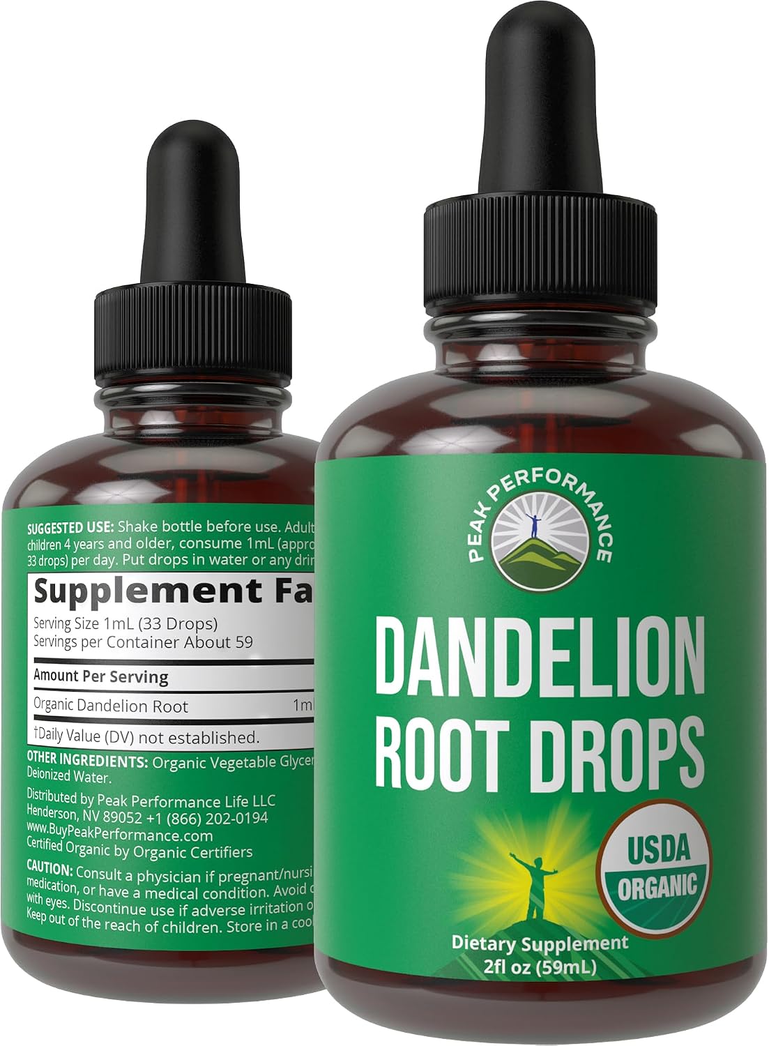 Dandelion Root Extract - USDA Organic Vegan Herbal Liquid Tincture - Immune, Liver, and Gut Health Support - Zero Sugar, Gluten-free - 60 ml - görsel 1