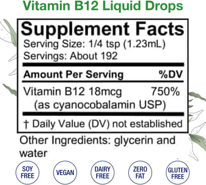 HoneyCombs Vitamin B12 Liquid Drops - Cyanocobalamin, 237 ml